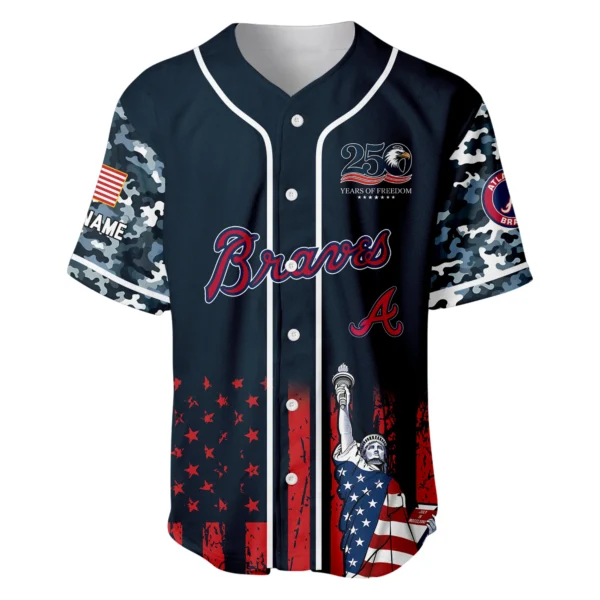 Atlanta Braves x 250th Anniversay Baseball Jersey Limited Edition Premium Short Sleeve Personalize Name