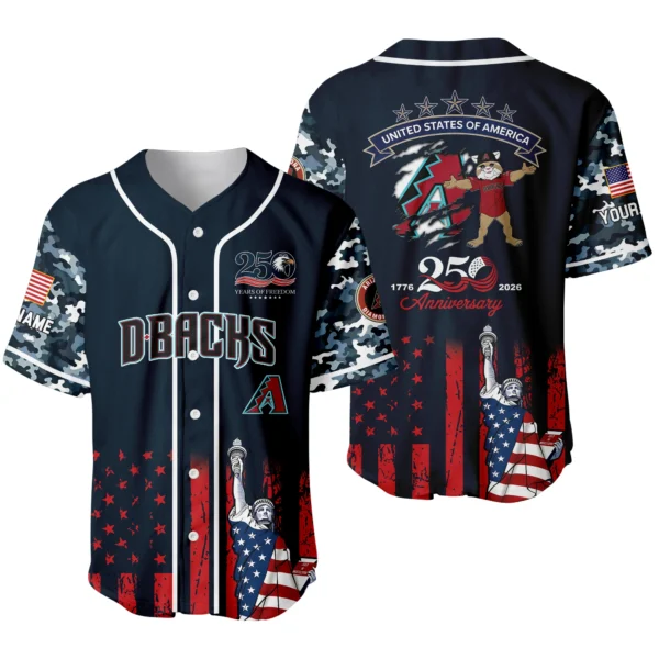 Arizona Diamondbacks x 250th Anniversay Baseball Jersey Limited Edition Premium Short Sleeve Personalize Name