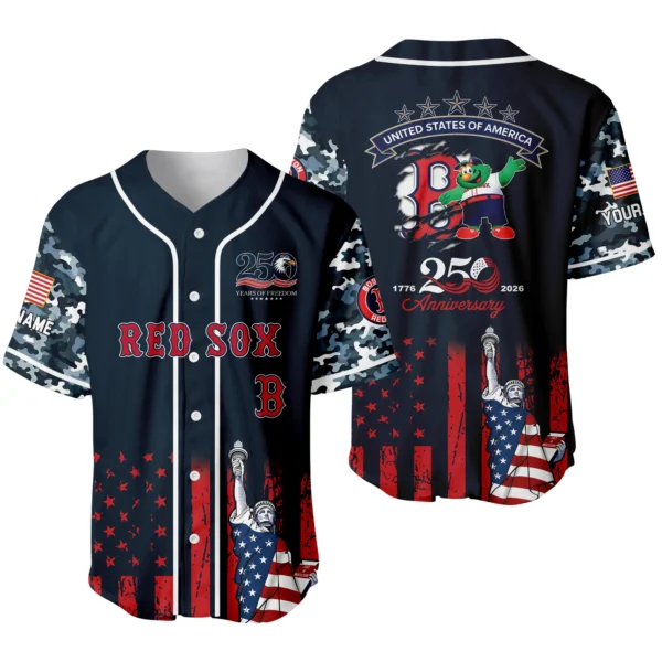 Boston Red Sox x 250th Anniversay Baseball Jersey Limited Edition Premium Short Sleeve Personalize Name