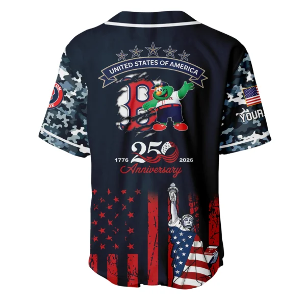 Boston Red Sox x 250th Anniversay Baseball Jersey Limited Edition Premium Short Sleeve Personalize Name