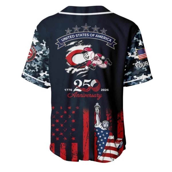 Cincinnati Reds x 250th Anniversay Baseball Jersey Limited Edition Premium Short Sleeve Personalize Name