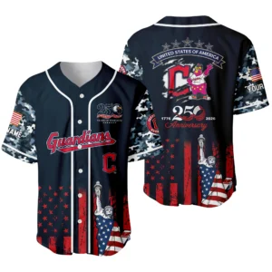 Cleveland Guardians x 250th Anniversay Baseball Jersey Limited Edition Premium Short Sleeve Personalize Name