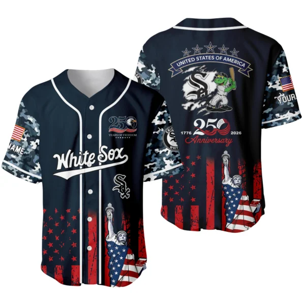 Chicago White Sox x 250th Anniversay Baseball Jersey Limited Edition Premium Short Sleeve Personalize Name