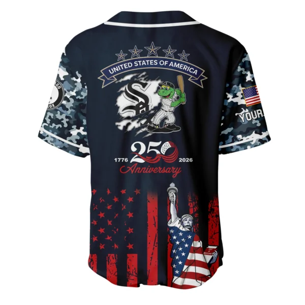 Chicago White Sox x 250th Anniversay Baseball Jersey Limited Edition Premium Short Sleeve Personalize Name