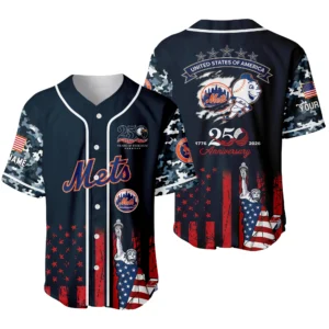 New York Mets x 250th Anniversay Baseball Jersey Limited Edition Premium Short Sleeve Personalize Name
