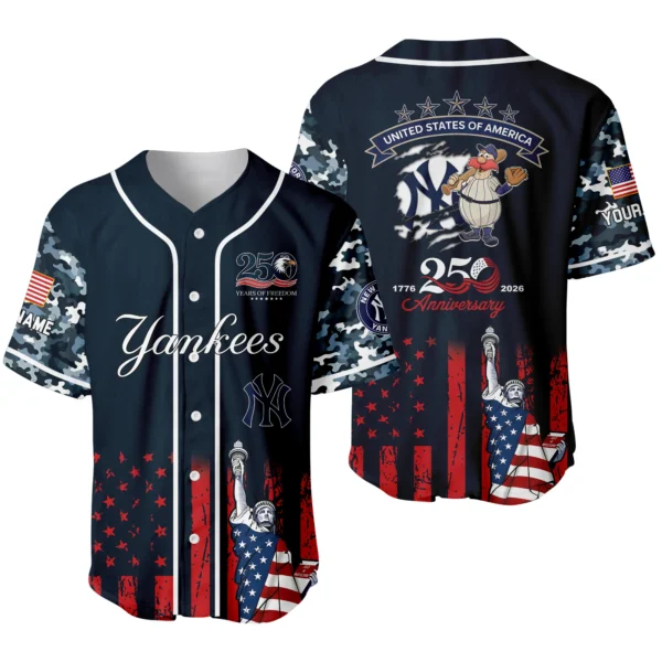New York Yankees x 250th Anniversay Baseball Jersey Limited Edition Premium Short Sleeve Personalize Name