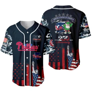 Philadelphia Phillies x 250th Anniversay Baseball Jersey Limited Edition Premium Short Sleeve Personalize Name