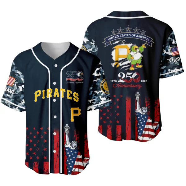 Pittsburgh Pirates x 250th Anniversay Baseball Jersey Limited Edition Premium Short Sleeve Personalize Name
