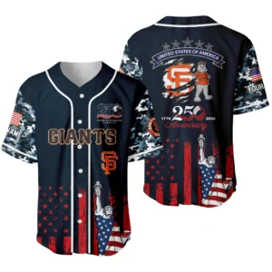 San Francisco Giants x 250th Anniversay Baseball Jersey Limited Edition Premium Short Sleeve Personalize Name