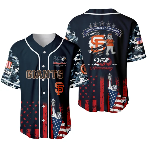 San Francisco Giants x 250th Anniversay Baseball Jersey Limited Edition Premium Short Sleeve Personalize Name