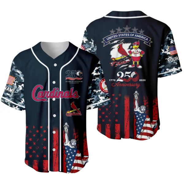 St. Louis Cardinals x 250th Anniversay Baseball Jersey Limited Edition Premium Short Sleeve Personalize Name