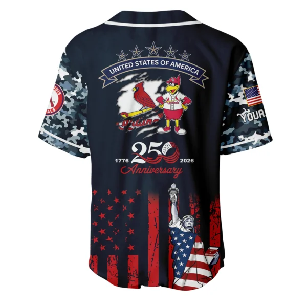 St. Louis Cardinals x 250th Anniversay Baseball Jersey Limited Edition Premium Short Sleeve Personalize Name
