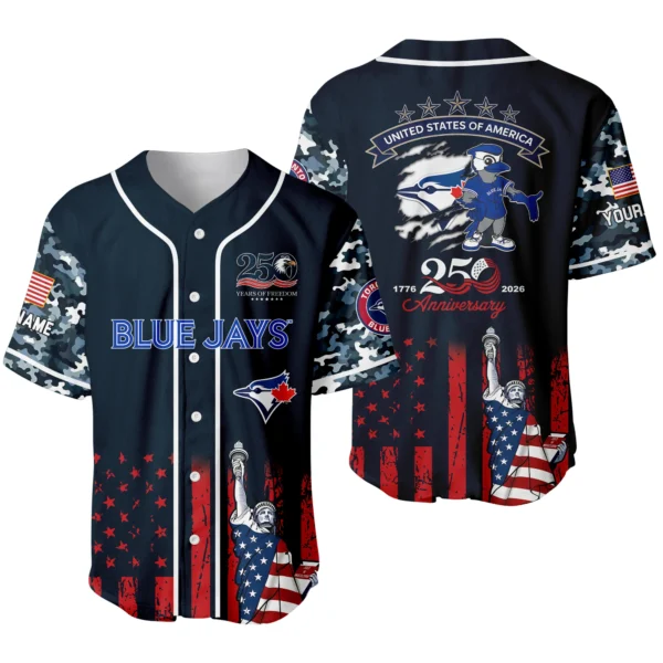 Toronto Blue Jays x 250th Anniversay Baseball Jersey Limited Edition Premium Short Sleeve Personalize Name