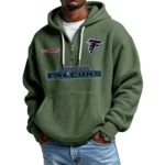 Atlanta Falcons Waffle Knit Hoodie Quarter Zip Personalize Name