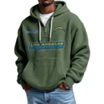 Los Angeles Chargers Waffle Knit Hoodie Quarter Zip Personalize Name