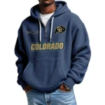 Colorado Buffaloes Waffle Knit Hoodie Quarter Zip Personalize Name