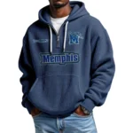 Memphis Tigers Waffle Knit Hoodie Quarter Zip Personalize Name