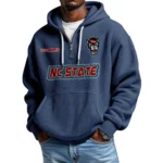 NC State Wolfpack Waffle Knit Hoodie Quarter Zip Personalize Name
