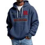 Rutgers Scarlet Knights Waffle Knit Hoodie Quarter Zip Personalize Name