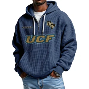 UCF Knights Waffle Knit Hoodie Quarter Zip Personalize Name