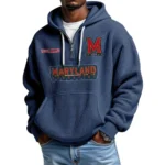 Maryland Terrapins Waffle Knit Hoodie Quarter Zip Personalize Name