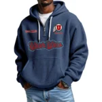 Utah Utes Waffle Knit Hoodie Quarter Zip Personalize Name
