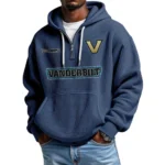 Vanderbilt Commodores Waffle Knit Hoodie Quarter Zip Personalize Name