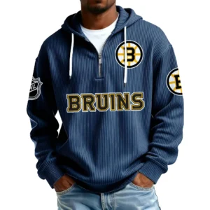 Boston Bruins Men’s Corduroy Quarter Zip Hoodie