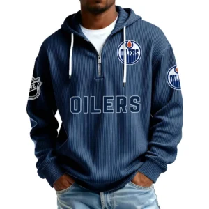 Edmonton Oilers Men’s Corduroy Quarter Zip Hoodie