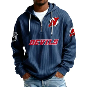 New Jersey Devils Men’s Corduroy Quarter Zip Hoodie