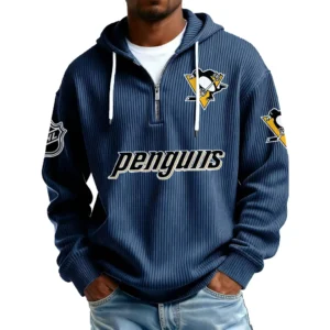 Pittsburgh Penguins Men’s Corduroy Quarter Zip Hoodie