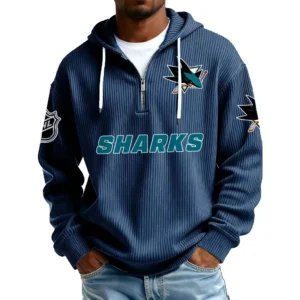 San Jose Sharks Men’s Corduroy Quarter Zip Hoodie