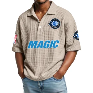 Orlando Magic Men's Waffle Knit Polo Shirt Personalize Name