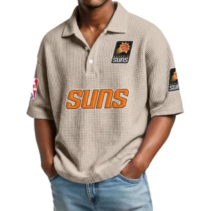 Phoenix Suns Men's Waffle Knit Polo Shirt Personalize Name
