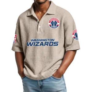 Washington Wizards Men's Waffle Knit Polo Shirt Personalize Name