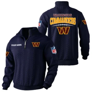 Washington Commanders Quarter Zip Sweatshirt Stand Collar Custom Name
