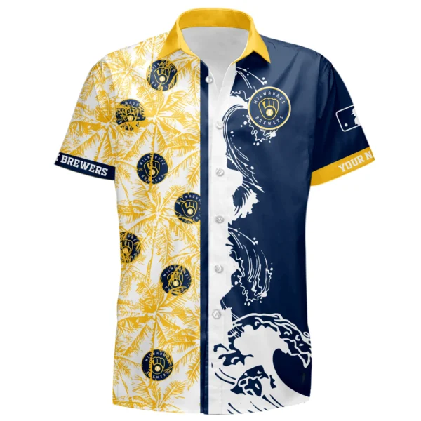 Milwaukee Brewers Hawaiian Shirt 2026 Limited Premium Crinkle Textured Personalize Name