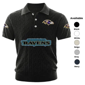 Baltimore Ravens Men’s Knitted Short Sleeve Polo Shirt