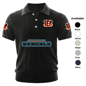 Cincinnati Bengals Men’s Knitted Short Sleeve Polo Shirt