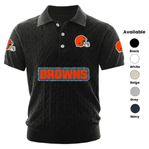 Cleveland Browns Men’s Knitted Short Sleeve Polo Shirt