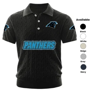 Carolina Panthers Men’s Knitted Short Sleeve Polo Shirt