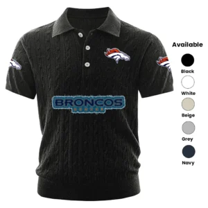 Denver Broncos Men’s Knitted Short Sleeve Polo Shirt
