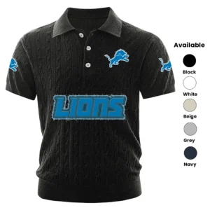 Detroit Lions Men’s Knitted Short Sleeve Polo Shirt
