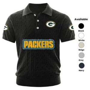 Green Bay Packers Men’s Knitted Short Sleeve Polo Shirt