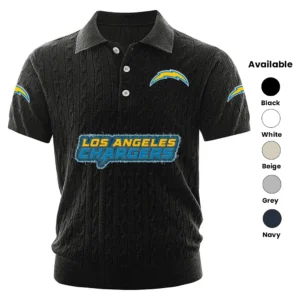 Los Angeles Chargers Men’s Knitted Short Sleeve Polo Shirt
