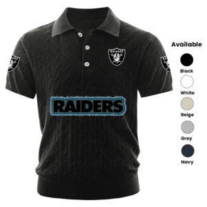 Las Vegas Raiders Men’s Knitted Short Sleeve Polo Shirt