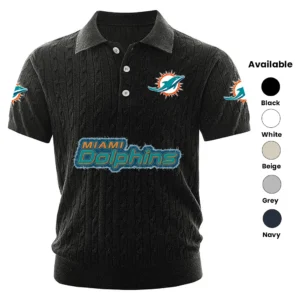 Miami Dolphins Men’s Knitted Short Sleeve Polo Shirt