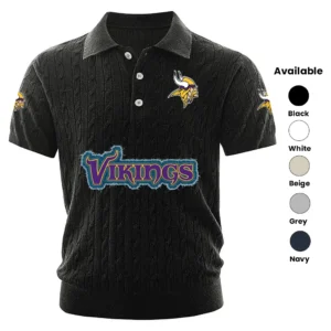 Minnesota Vikings Men’s Knitted Short Sleeve Polo Shirt