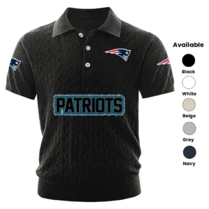 New England Patriots Men’s Knitted Short Sleeve Polo Shirt