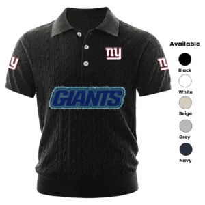 New York Giants Men’s Knitted Short Sleeve Polo Shirt